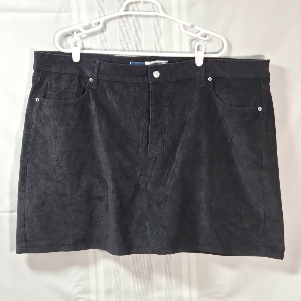 Old Navy Skirt Womens 22 Navy Blue HR Mini Skirt Corduroy Secret-Slim Pockets
